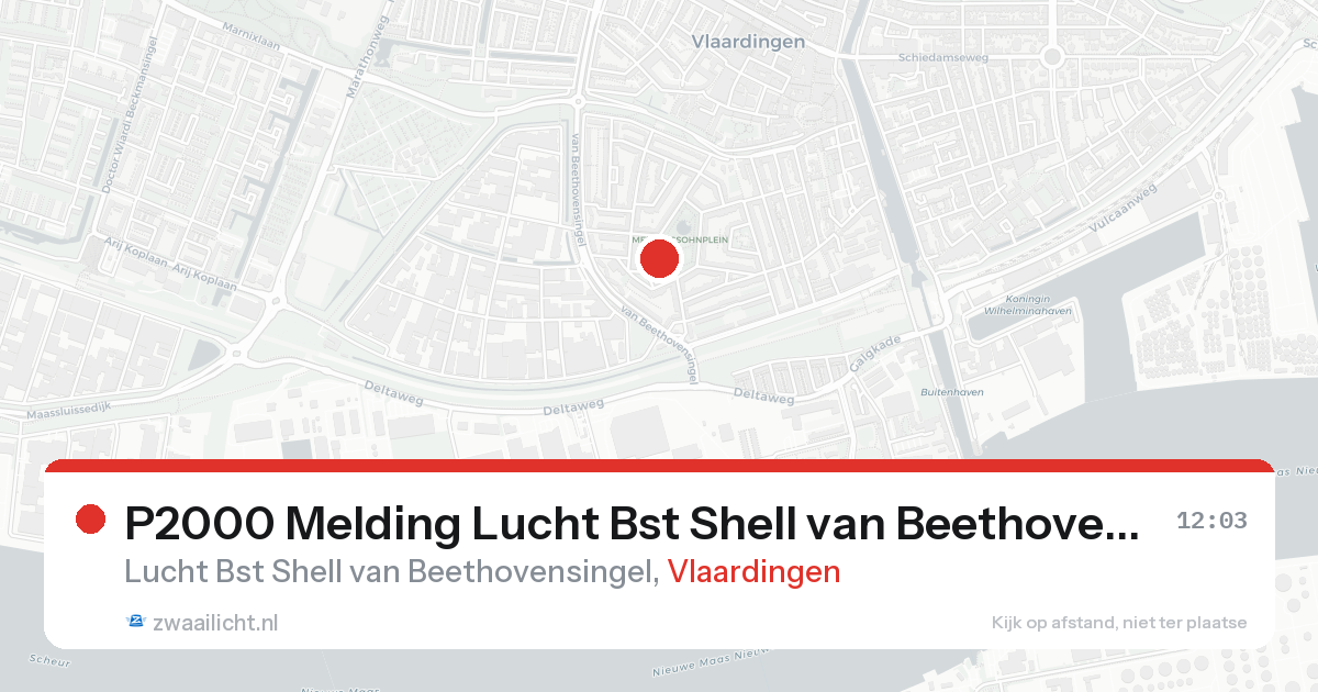 P2000 Melding Lucht Bst Shell van Beethovensingel, Vlaardingen — 7 feb 2026