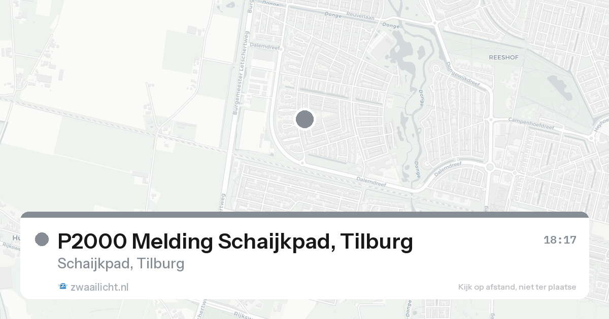 P2000 Melding Schaijkpad, Tilburg — 20 aug 2026