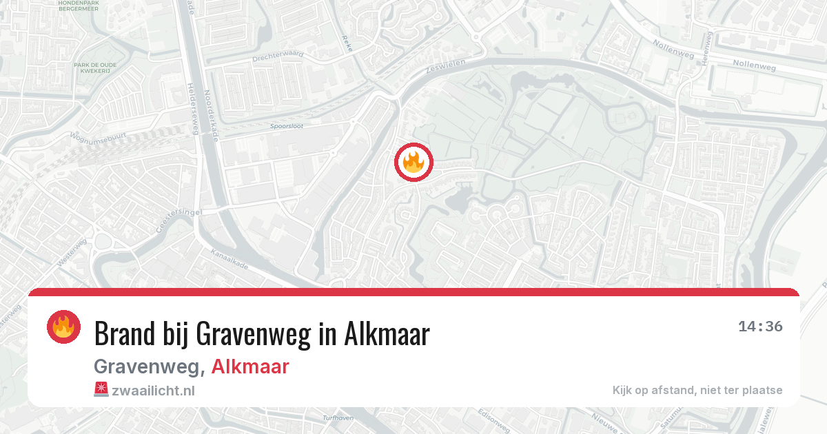 Brand bij Gravenweg in Alkmaar — 8 aug 2026