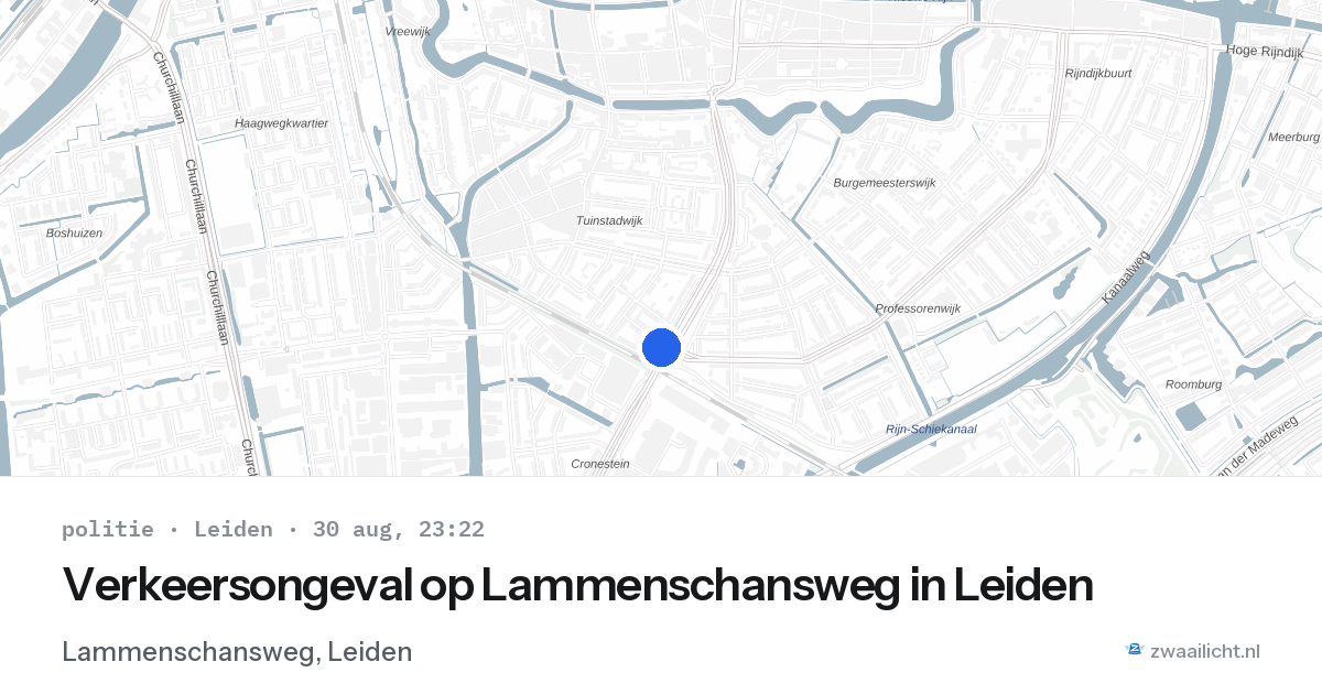Verkeersongeval op Lammenschansweg in Leiden — 30 aug 2026