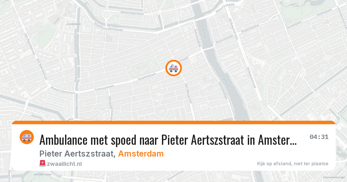 Ambulance met spoed naar Pieter Aertszstraat in Amsterdam — 4 jul 2026