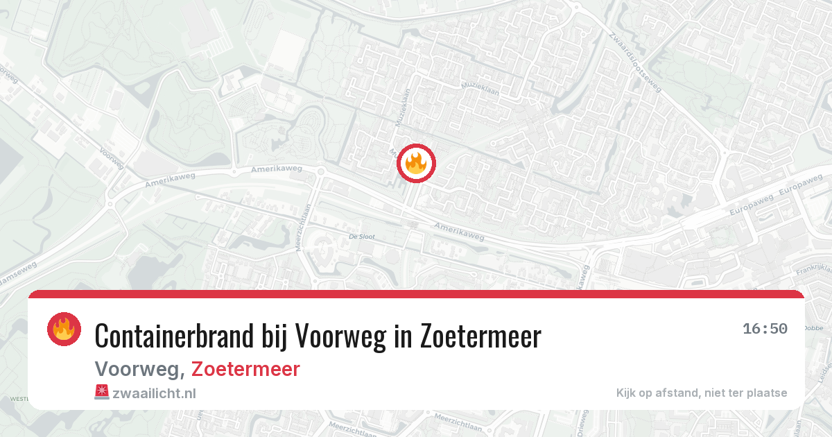 Containerbrand bij Voorweg in Zoetermeer — 9 aug 2026