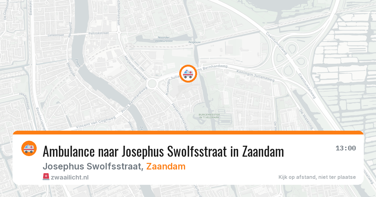 Ambulance naar Josephus Swolfsstraat in Zaandam — 13 jul 2026