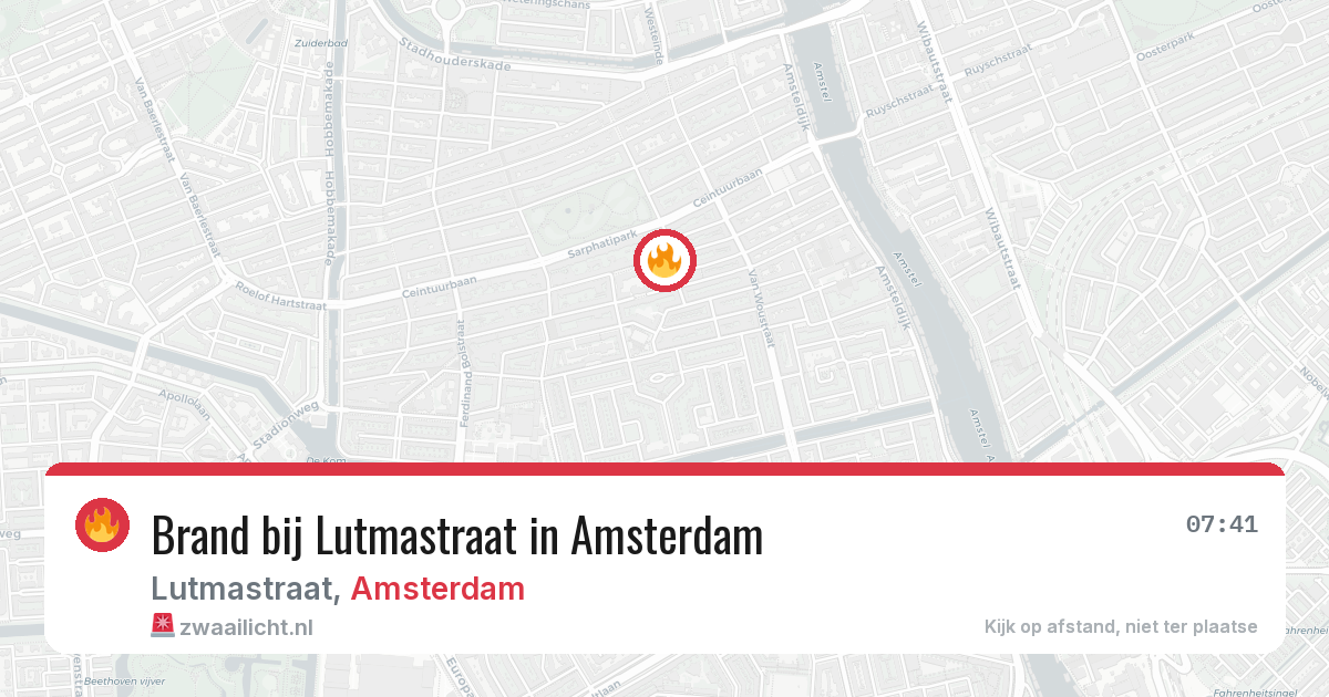 Brand bij Lutmastraat in Amsterdam — 14 aug 2026