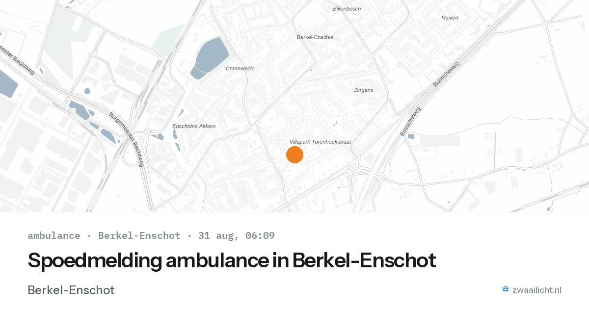 Spoedmelding ambulance in Berkel-Enschot — 31 aug 2026