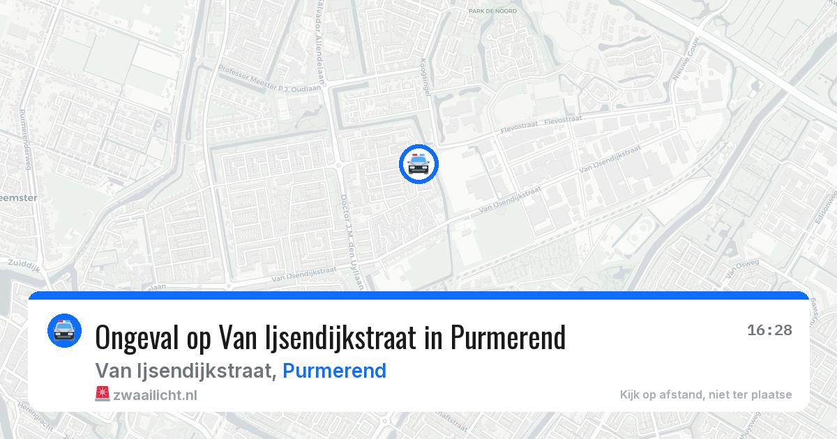 Ongeval op Van Ijsendijkstraat in Purmerend — 26 mrt 2026