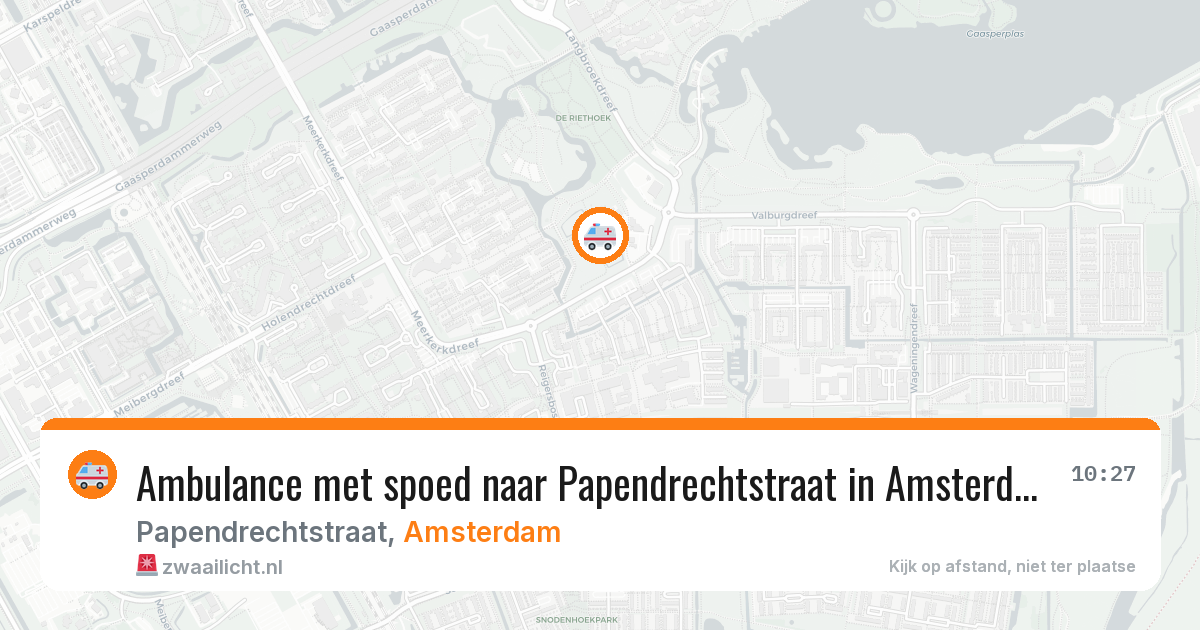 Ambulance met spoed naar Papendrechtstraat in Amsterdam — 1 jul 2026