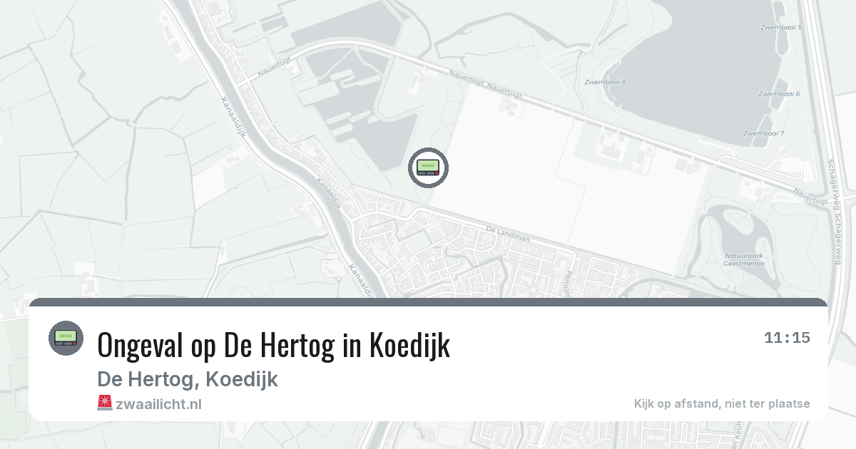 Ongeval op De Hertog in Koedijk — 14 mrt 2026