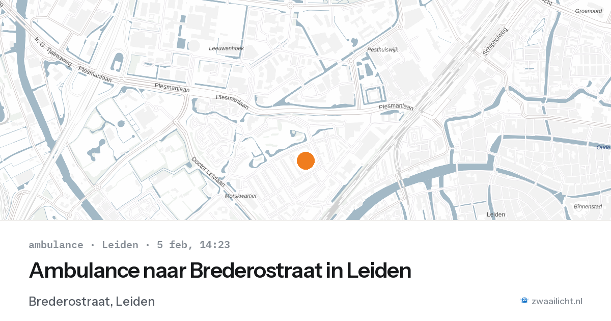 Ambulance naar Brederostraat in Leiden — 5 feb 2026