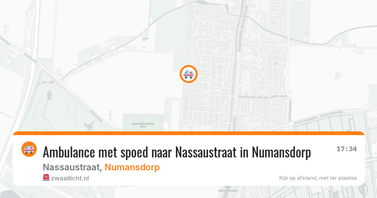 Ambulance met spoed naar Nassaustraat in Numansdorp — 1 jun 2026
