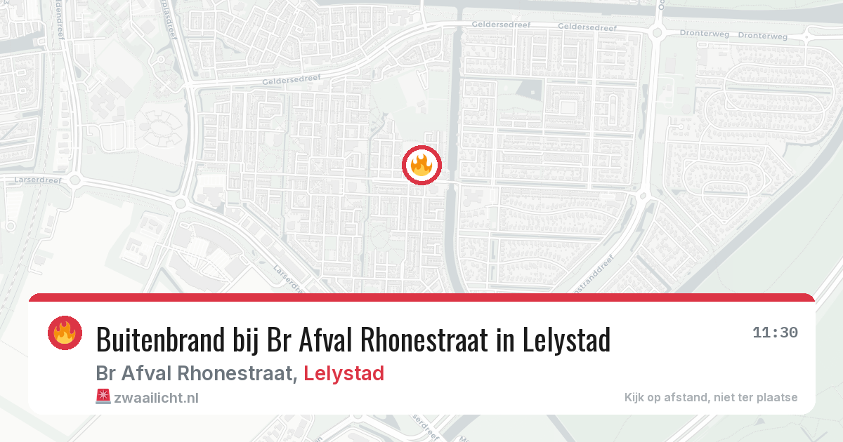 Buitenbrand bij Br Afval Rhonestraat in Lelystad — 10 jul 2026