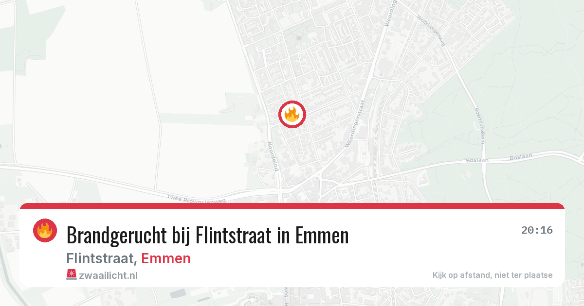 Brandgerucht bij Flintstraat in Emmen — 30 mrt 2026