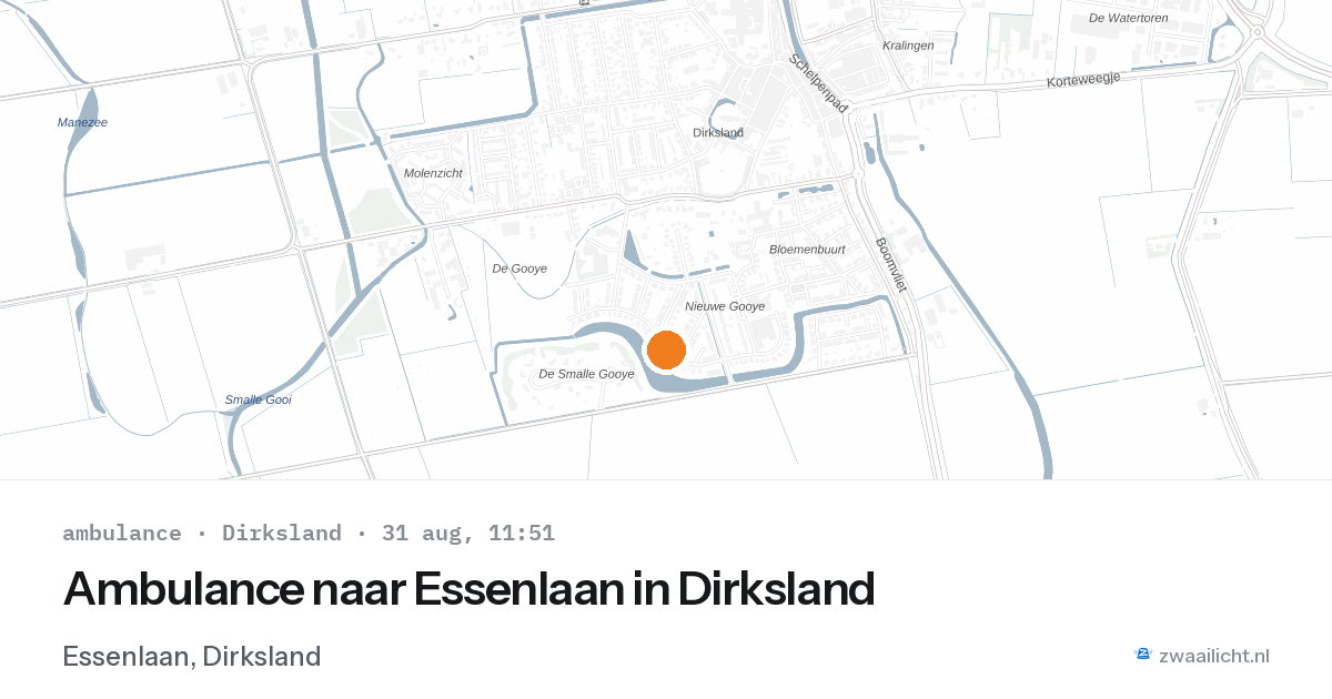 Ambulance naar Essenlaan in Dirksland — 31 aug 2026