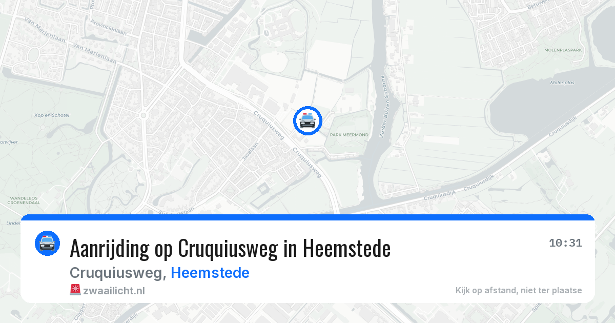 Aanrijding op Cruquiusweg in Heemstede — 21 mrt 2026