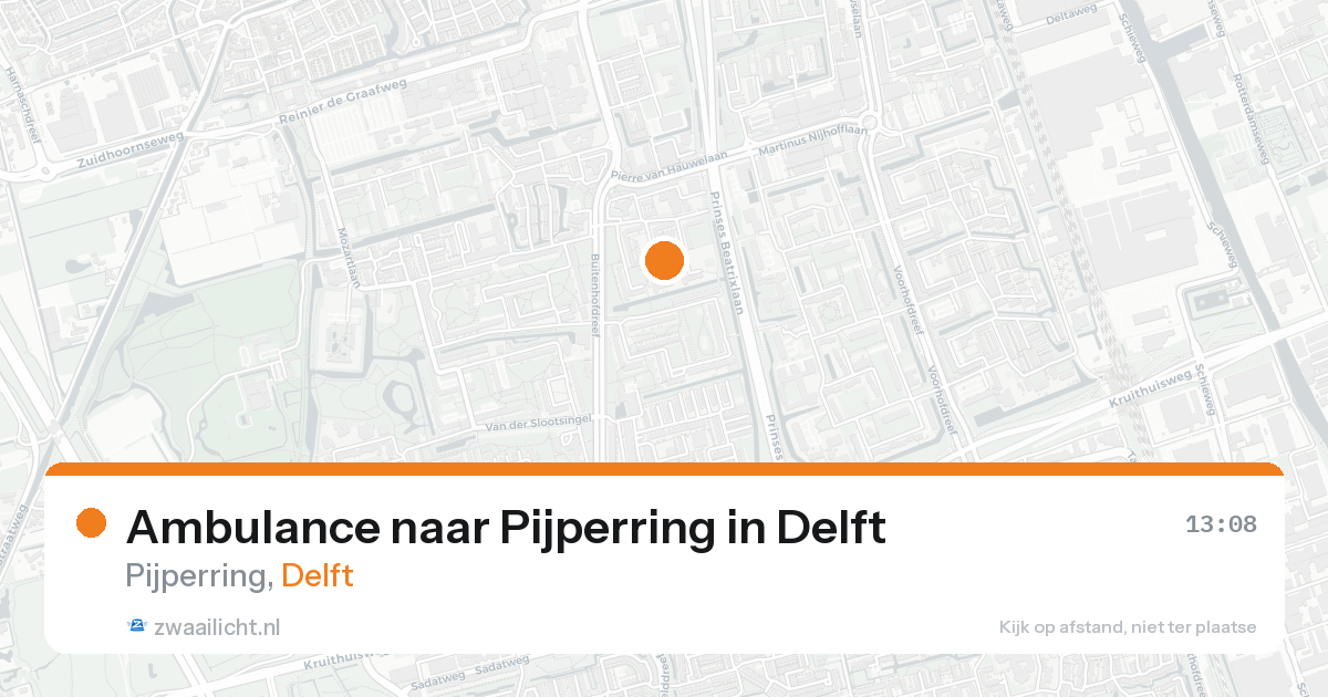 Ambulance naar Pijperring in Delft — 18 aug 2026