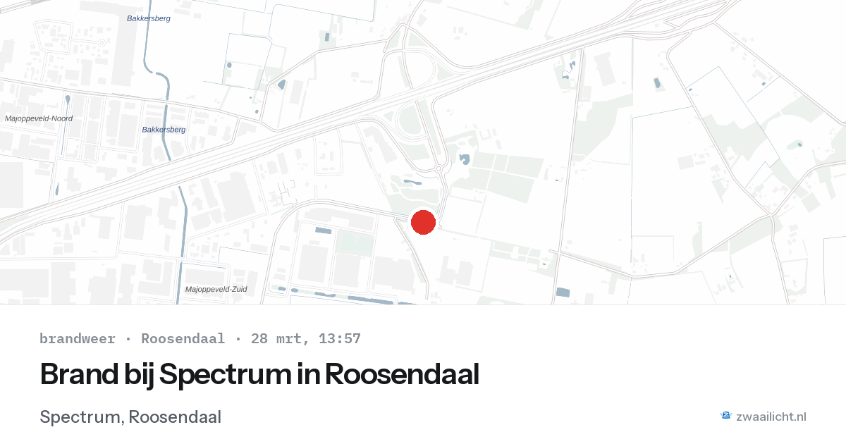 Brand bij Spectrum in Roosendaal — 28 mrt 2026