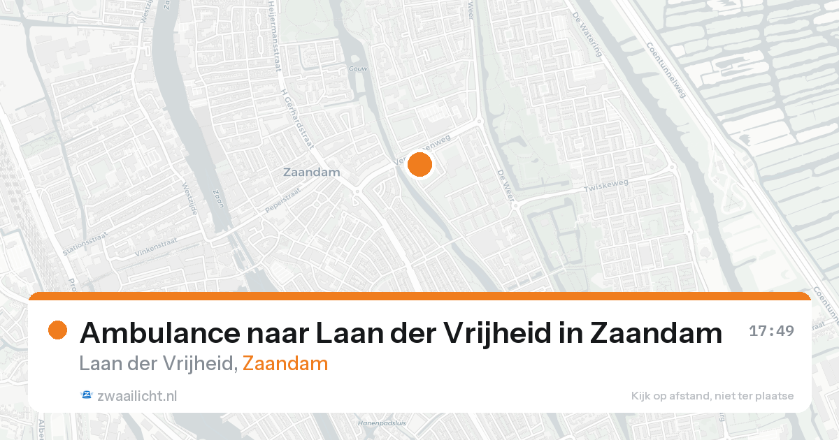 Ambulance naar Laan der Vrijheid in Zaandam — 17 aug 2026
