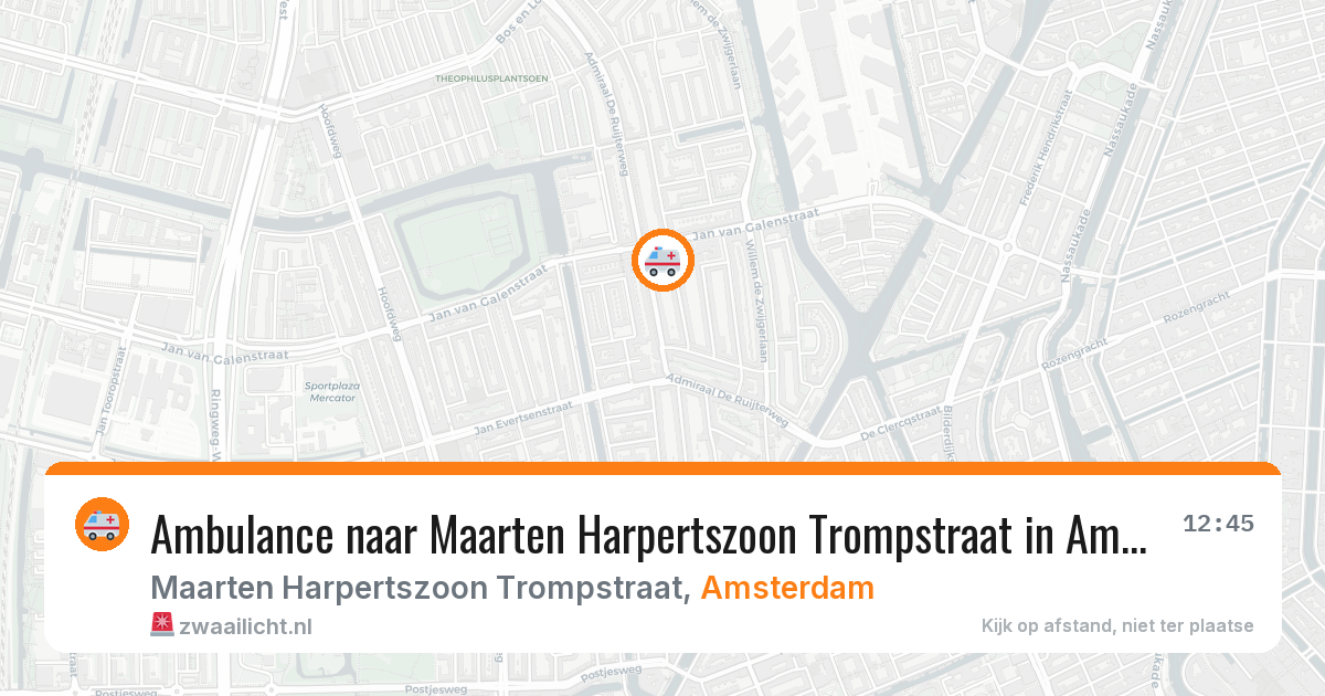 Ambulance naar Maarten Harpertszoon Trompstraat in Amsterdam — 27 jul 2026
