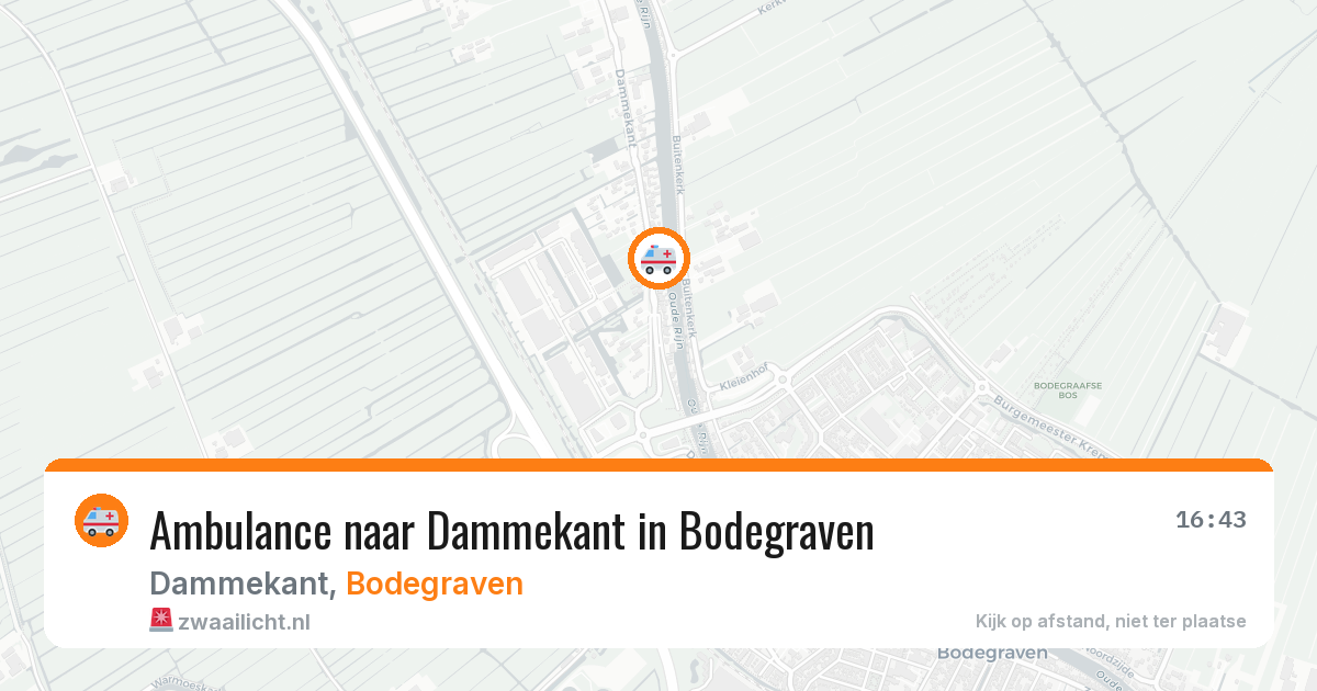 Ambulance naar Dammekant in Bodegraven — 15 jun 2026