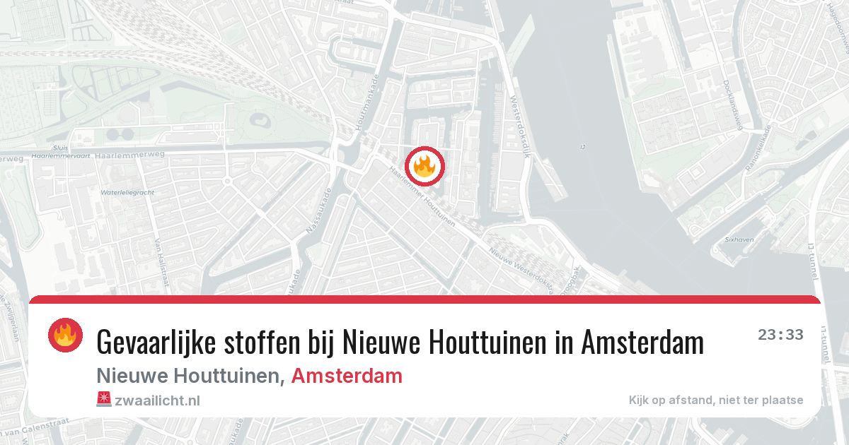Gevaarlijke stoffen bij Nieuwe Houttuinen in Amsterdam — 6 jun 2026