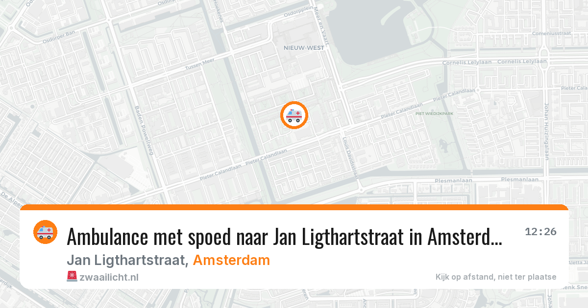 Ambulance met spoed naar Jan Ligthartstraat in Amsterdam — 6 mei 2026