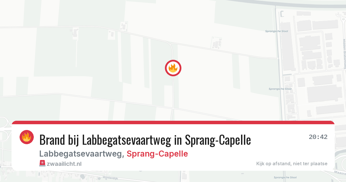 Brand bij Labbegatsevaartweg in Sprang-Capelle — 6 jul 2026