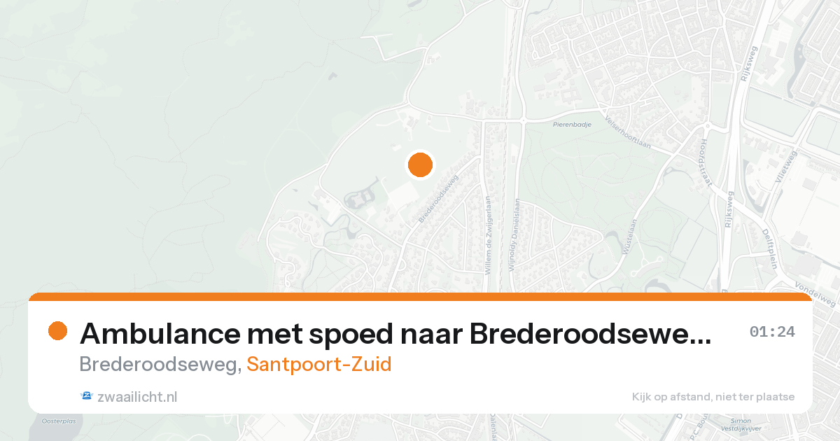Ambulance met spoed naar Brederoodseweg in Santpoort-Zuid — 18 aug 2026