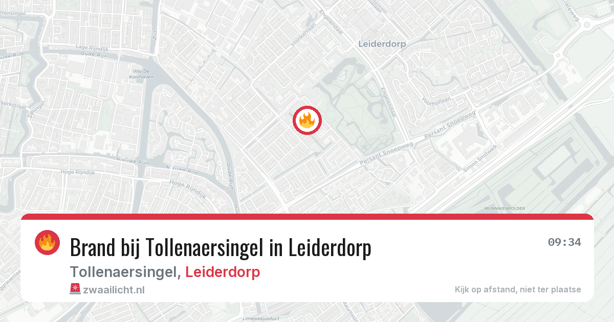 Brand bij Tollenaersingel in Leiderdorp — 19 jul 2026