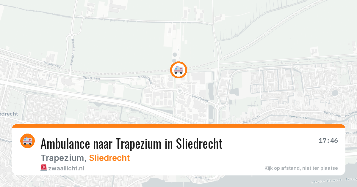 Ambulance naar Trapezium in Sliedrecht — 10 jul 2026