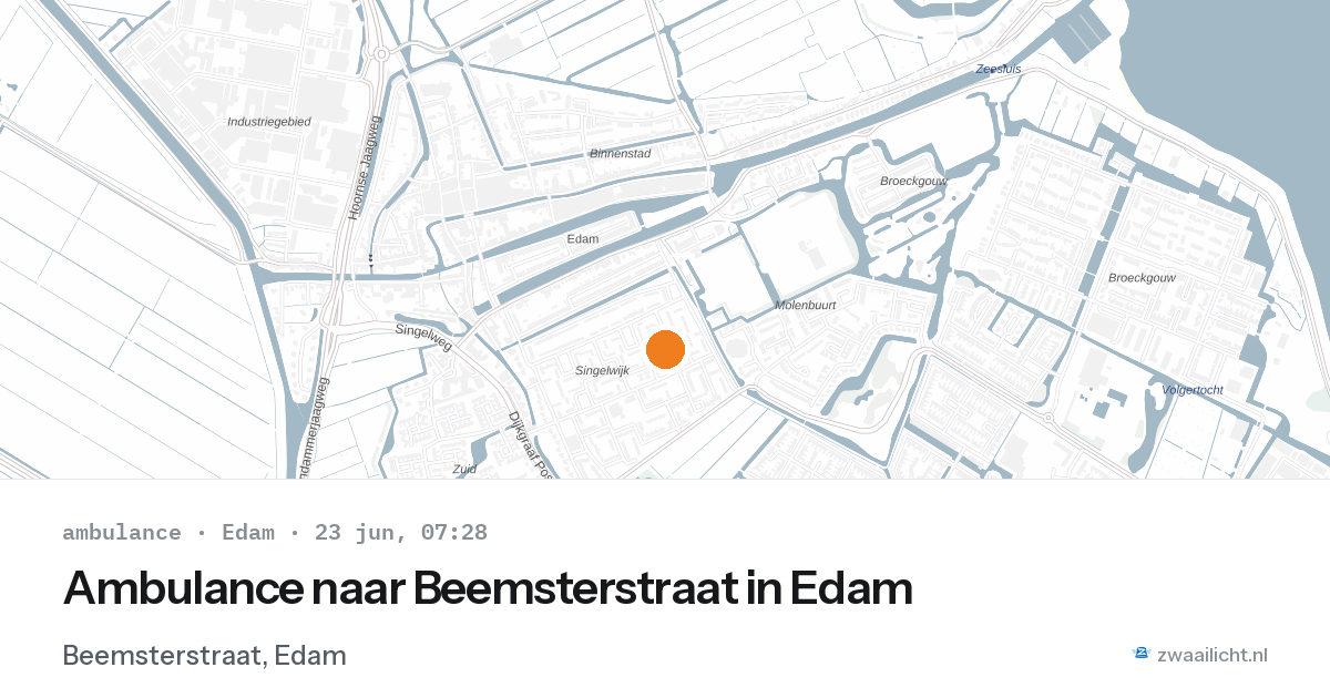 Ambulance naar Beemsterstraat in Edam — 23 jun 2026