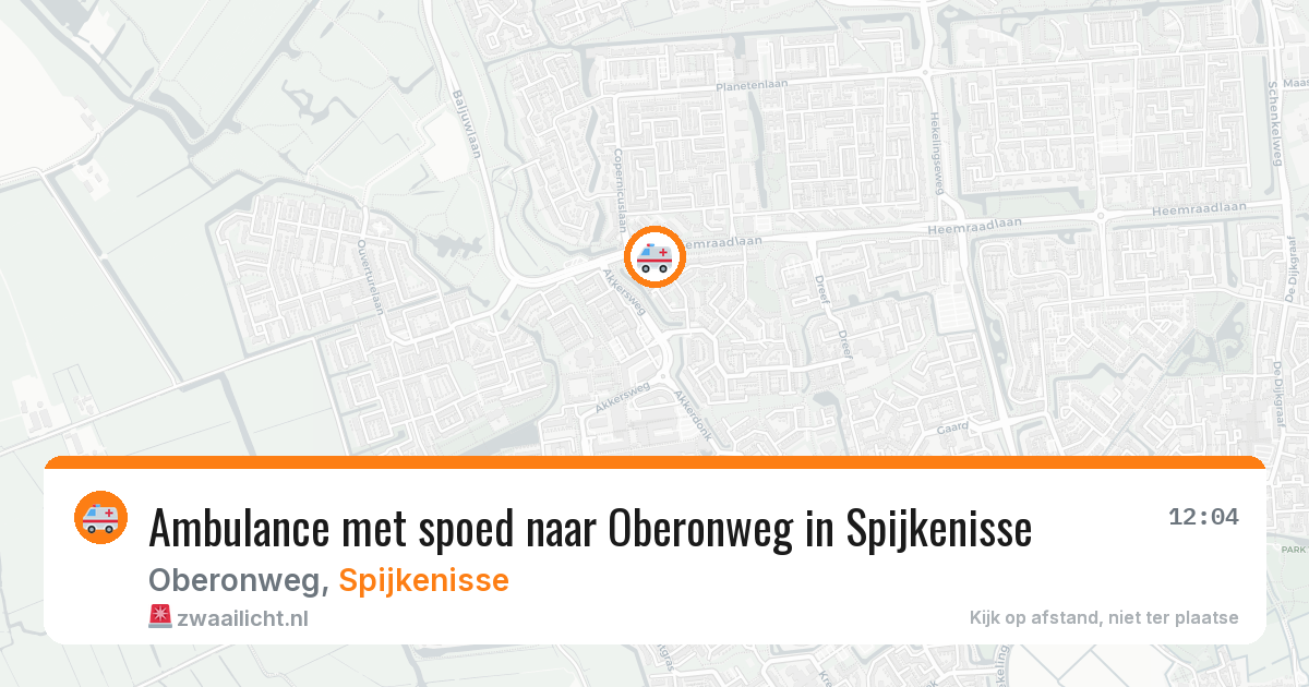 Ambulance met spoed naar Oberonweg in Spijkenisse — 6 aug 2026