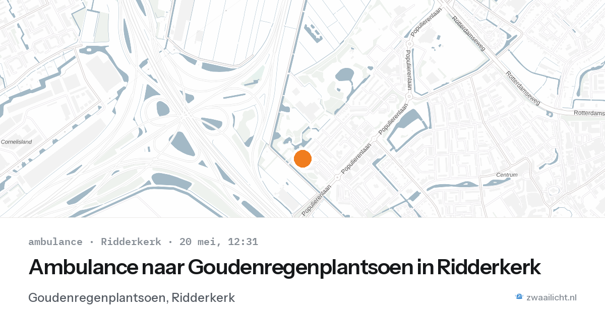 Ambulance naar Goudenregenplantsoen in Ridderkerk — 20 mei 2026