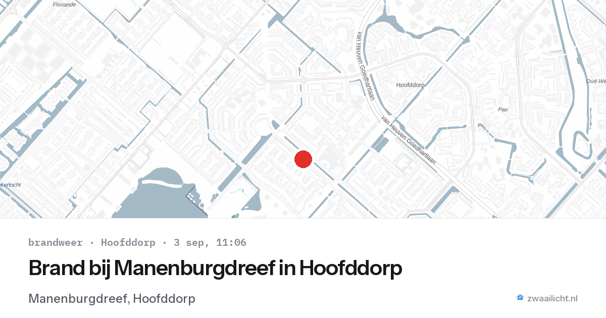 Brand bij Manenburgdreef in Hoofddorp — 3 sep 2026