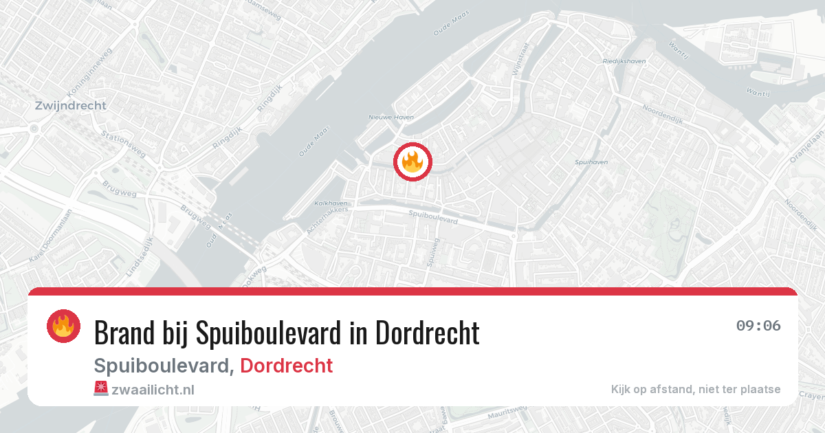 Brand bij Spuiboulevard in Dordrecht — 9 jun 2026