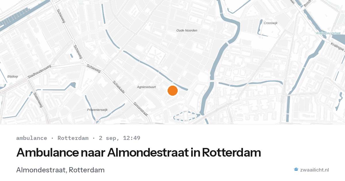 Ambulance naar Almondestraat in Rotterdam — 2 sep 2026