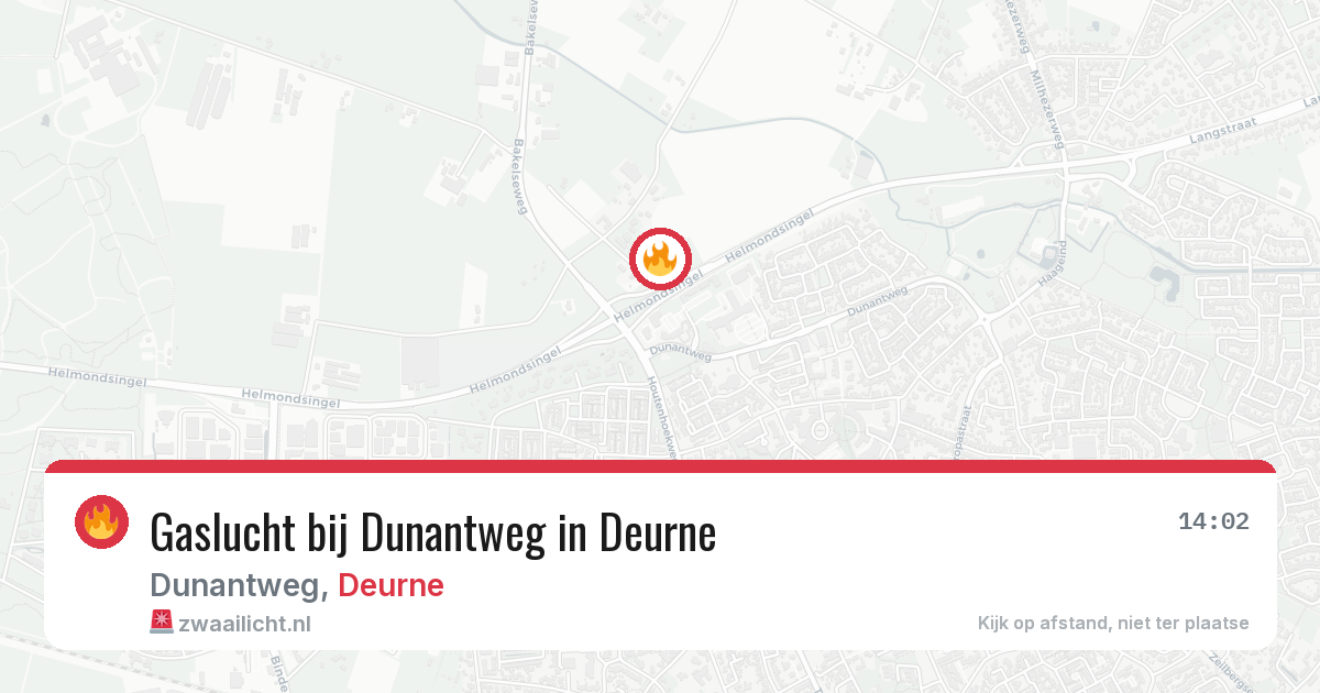 Gaslucht bij Dunantweg in Deurne — 25 mei 2026