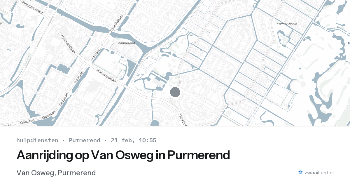Aanrijding op Van Osweg in Purmerend — 21 feb 2026