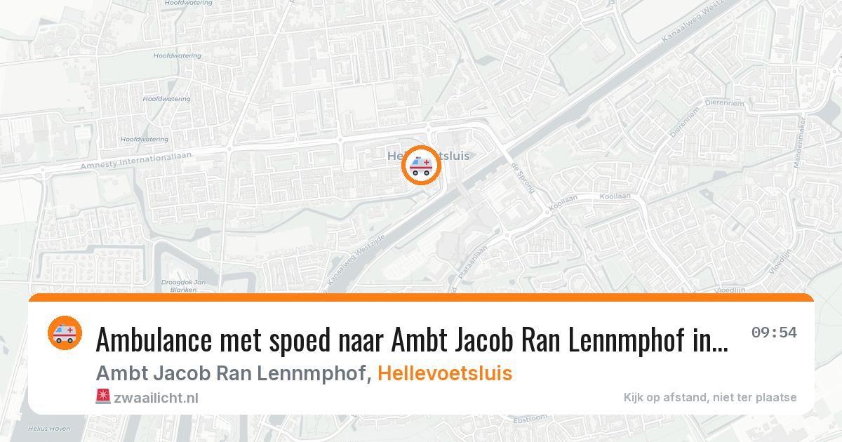 Ambulance met spoed naar Ambt Jacob Ran Lennmphof in Hellevoetsluis — 24 jun 2026