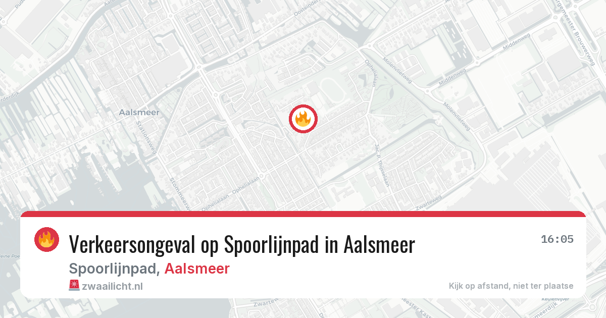 Verkeersongeval op Spoorlijnpad in Aalsmeer — 13 aug 2026