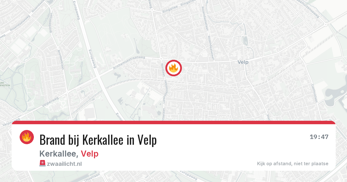 Brand bij Kerkallee in Velp — 26 mrt 2026