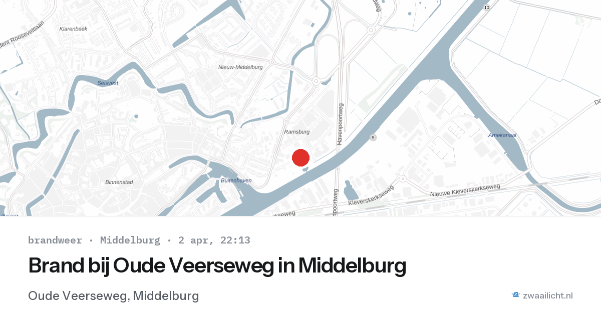 Brand bij Oude Veerseweg in Middelburg — 2 apr 2026