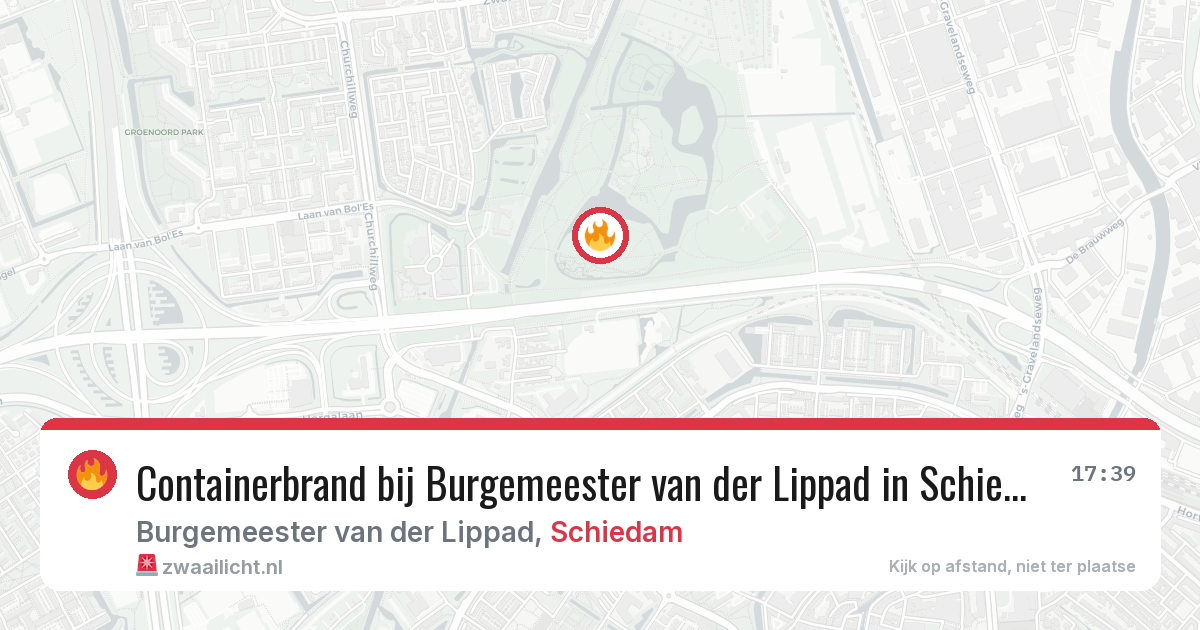 Containerbrand bij Burgemeester van der Lippad in Schiedam — 16 jul 2026