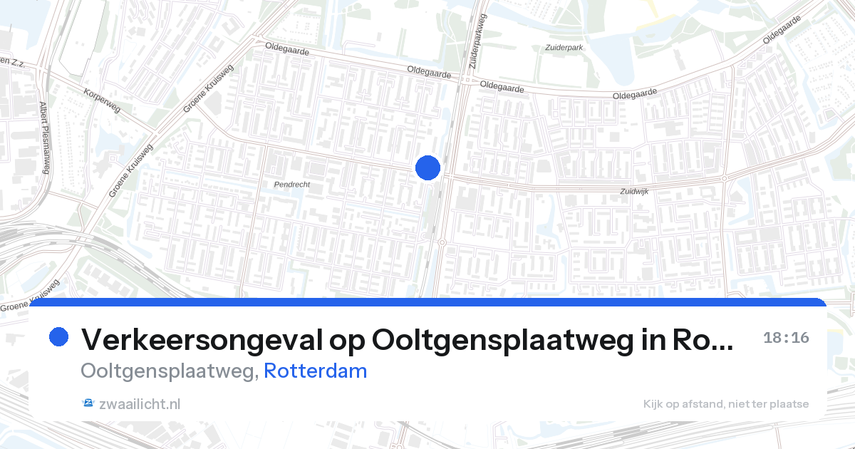 Verkeersongeval op Ooltgensplaatweg in Rotterdam — 26 aug 2026