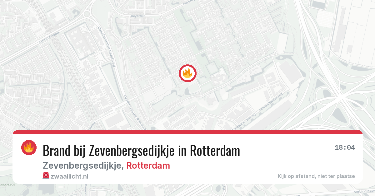Brand bij Zevenbergsedijkje in Rotterdam — 4 mei 2026