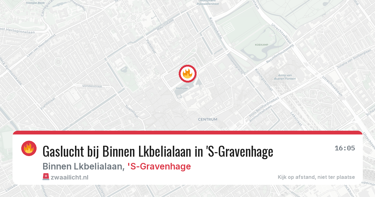 Gaslucht bij Binnen Lkbelialaan in 'S-Gravenhage — 27 jun 2026