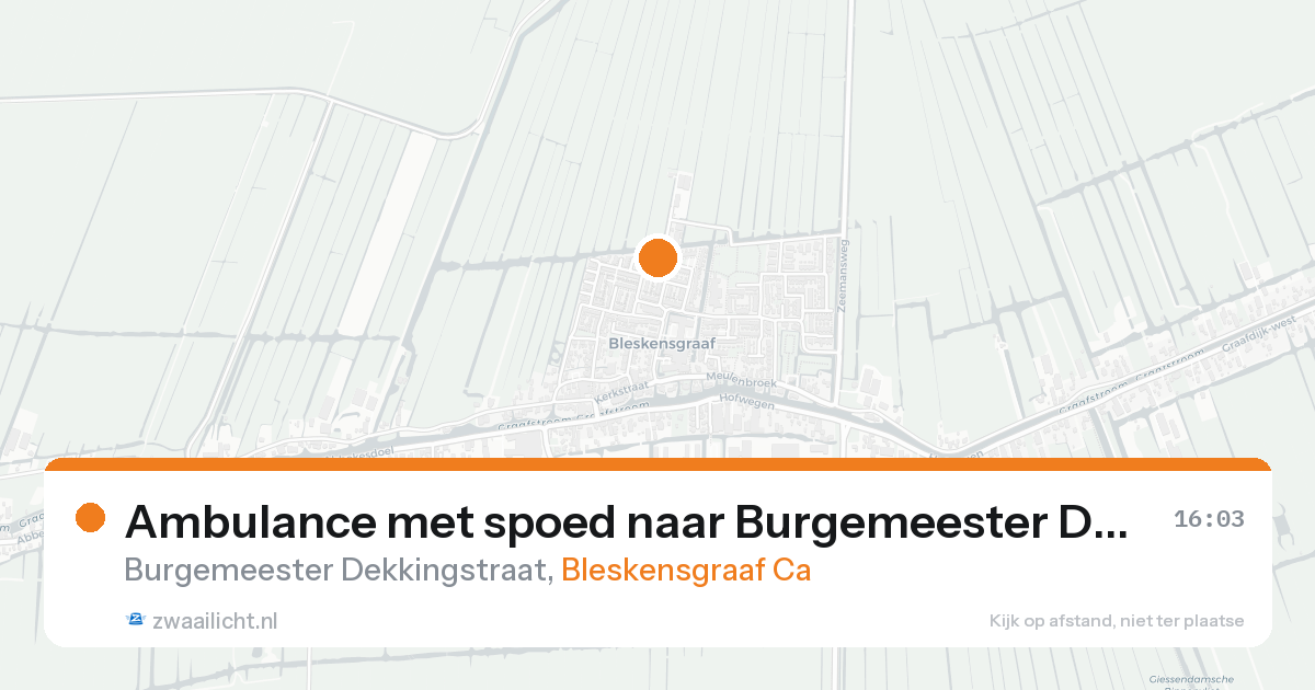 Ambulance met spoed naar Burgemeester Dekkingstraat in Bleskensgraaf Ca — 25 aug 2026