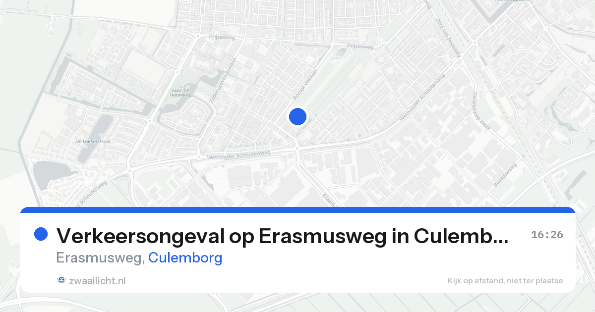 Verkeersongeval op Erasmusweg in Culemborg — 17 apr 2026