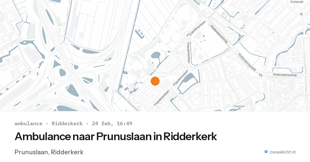 Ambulance naar Prunuslaan in Ridderkerk — 24 feb 2026
