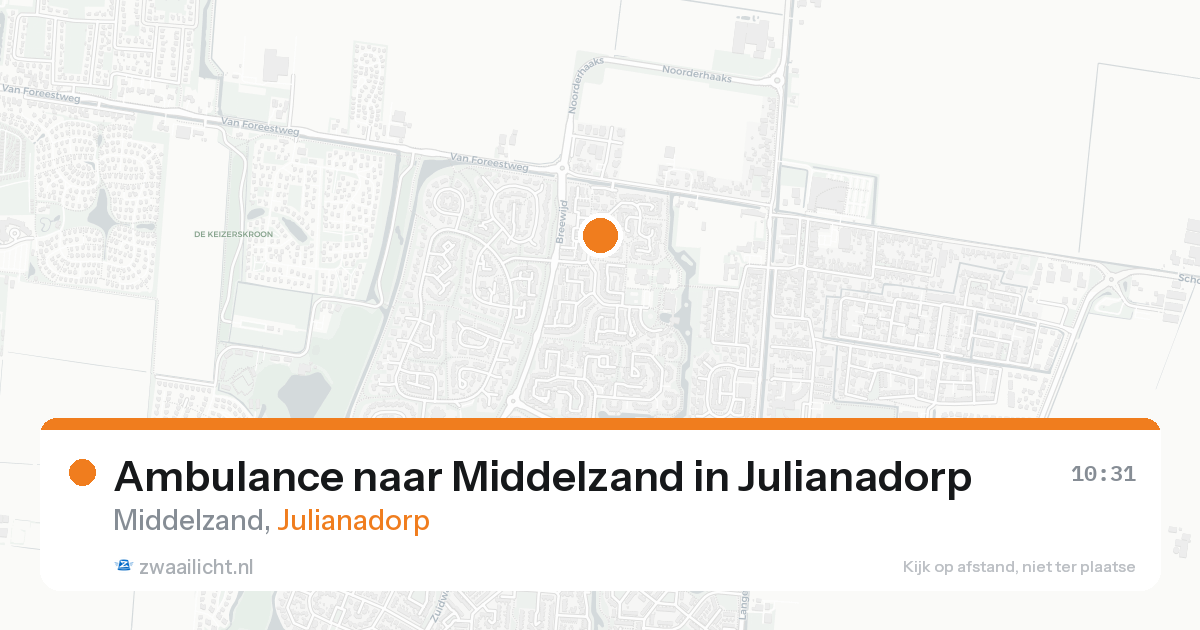 Ambulance naar Middelzand in Julianadorp — 16 aug 2026