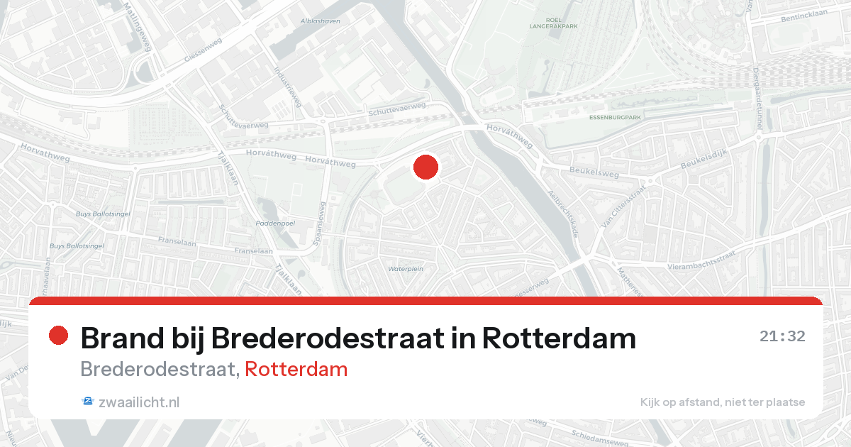 Brand bij Brederodestraat in Rotterdam — 18 aug 2026